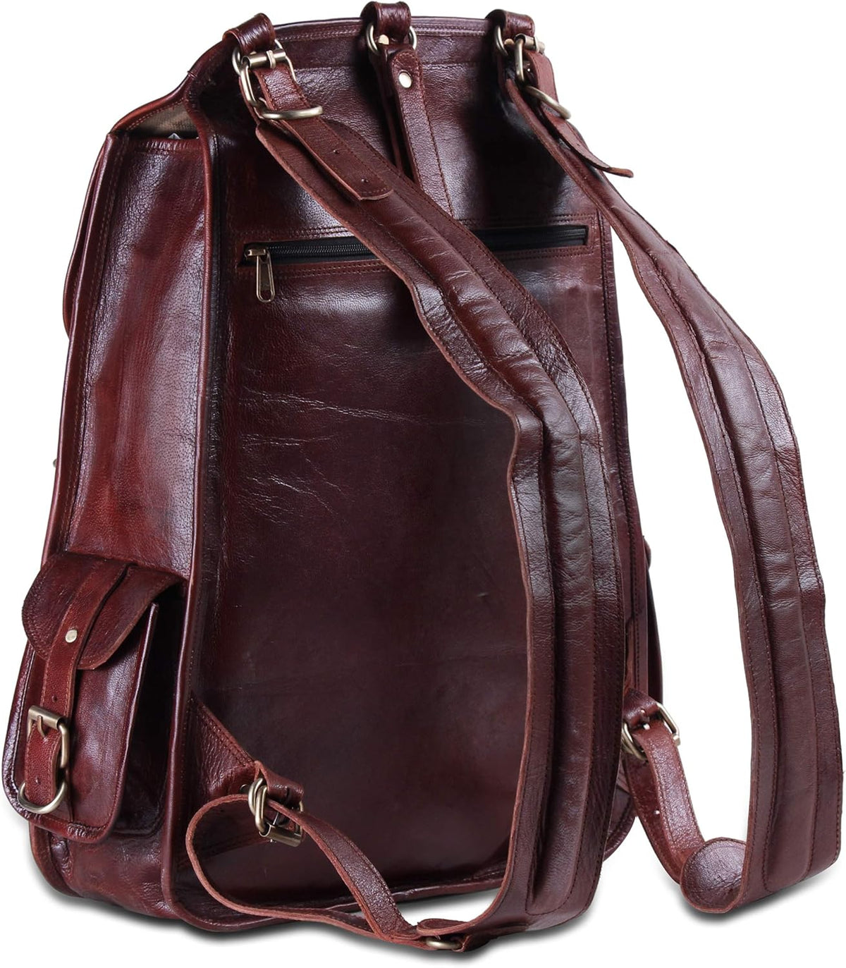 Vintage Full Grain Leather Laptop Backpack N857
