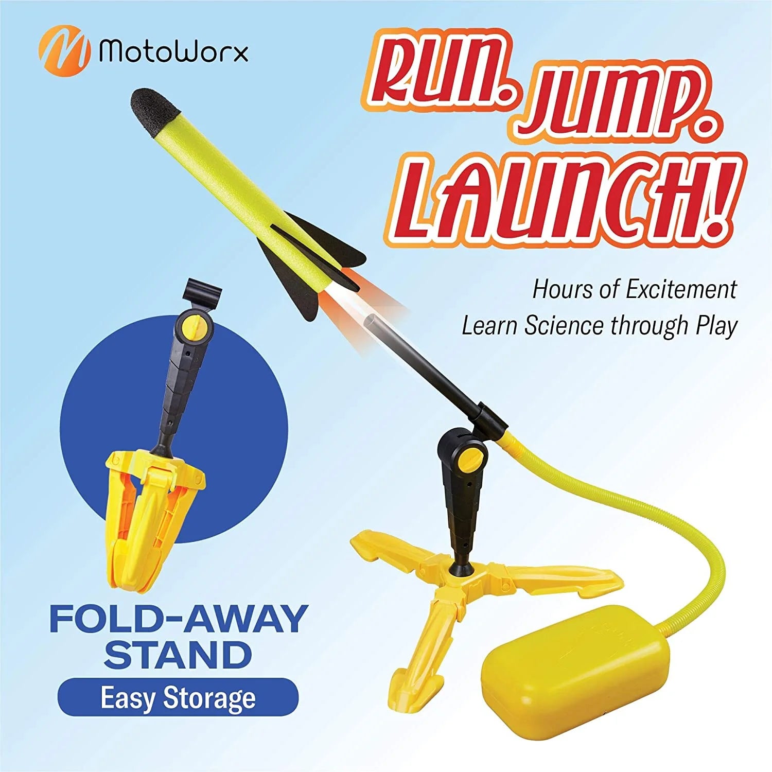 6 Colorful Foam Rockets Toy Rocket Launcher with Sturdy Launcher Stand W307699
