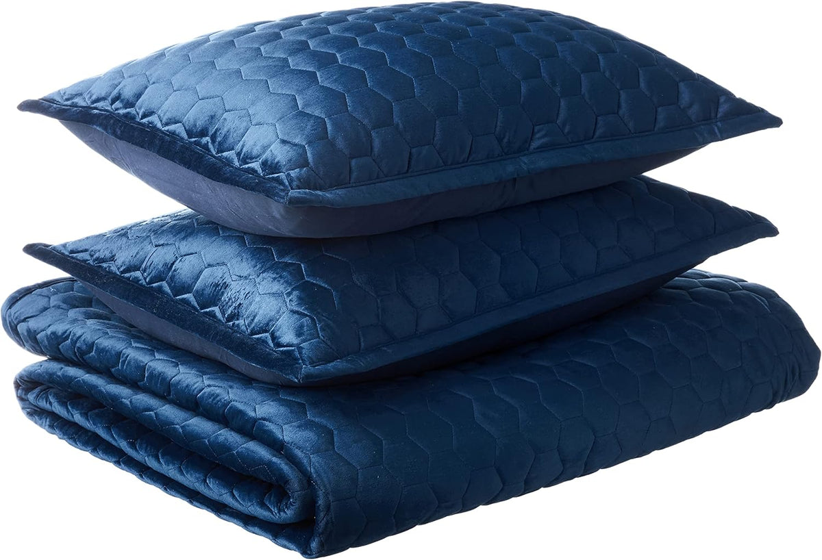 Velvet Oversized Quilt Set, Queen, Camel S93360