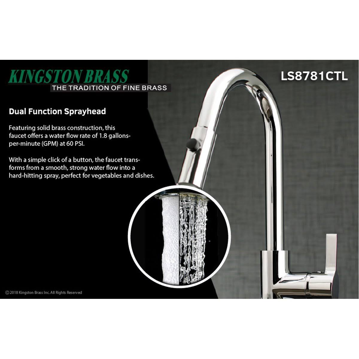 Brushed Nickel Single-Handle Pull-Down Kitchen Faucet H467891