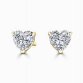 18K Yellow Gold Heart Cut Moissanite Stud Earrings H438970