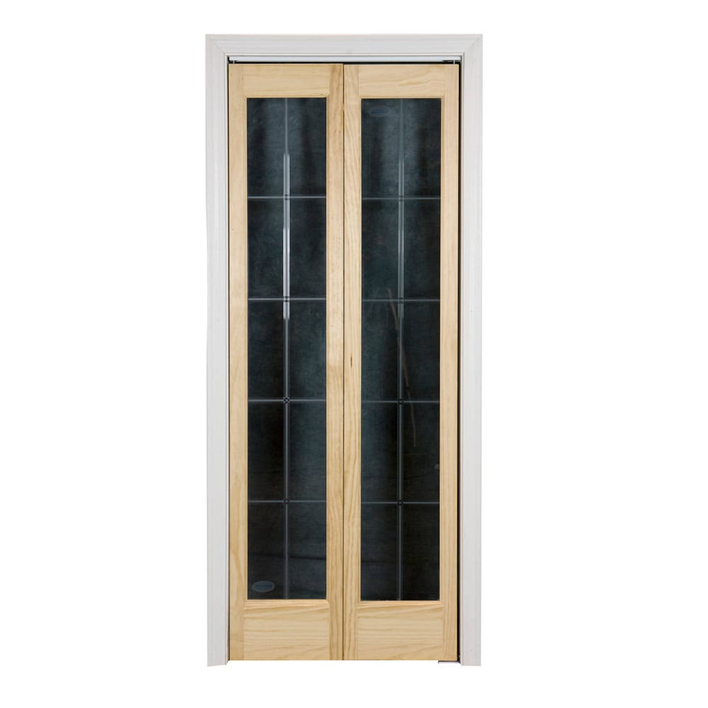 Beige Glass Bifold Door, 32 Inches x 80 Inches Z2561