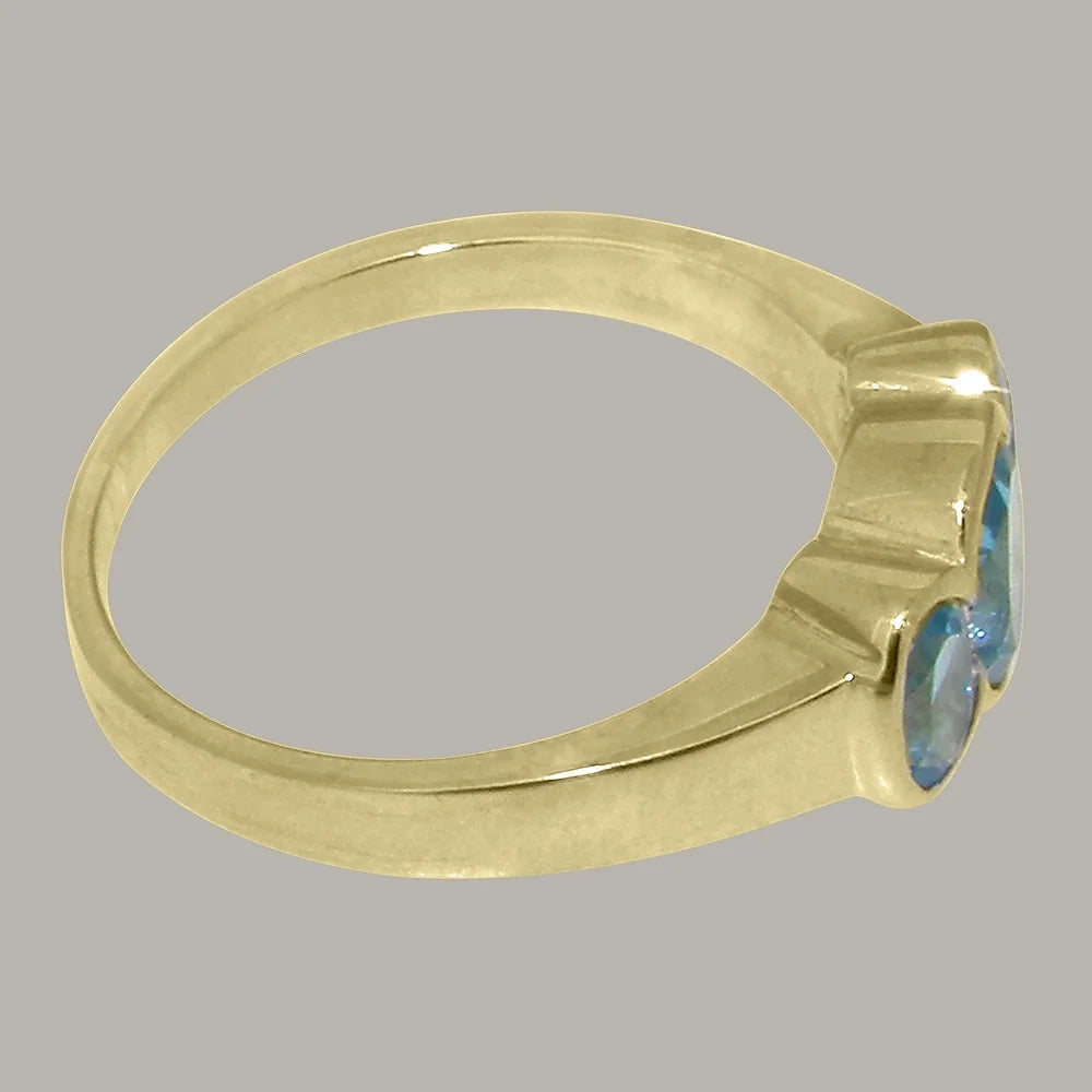 14k Yellow Gold Natural Blue Topaz Womens Ring M598