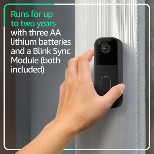 Black Video Doorbell with Sync Module Core J974