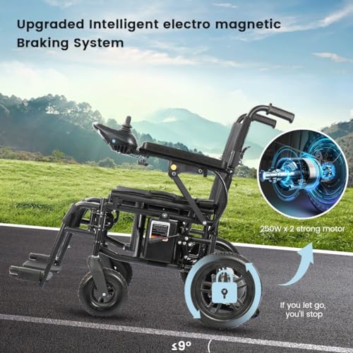 Electric all-terrain wheelchair, 500W, 264Lbs Max load, 12Ah lithium battery, 9mi driving range U261