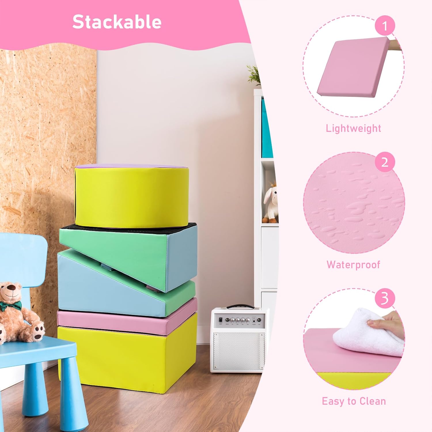 5PCS Foam Climbing Blocks Set Q9194