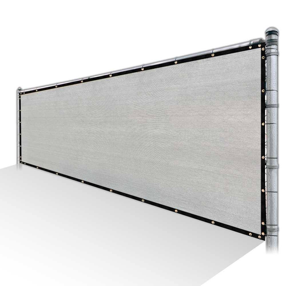 Grey Privacy Fence Screen HDPE Mesh Cover with Reinforced Grommets E5408