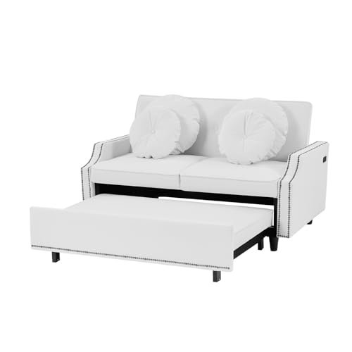 Beige Convertible Sofa Bed with Pull-Out Bed B781816