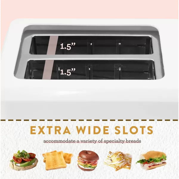 White Cool Touch Toaster with Extra Wide 1.5" Slots I6240