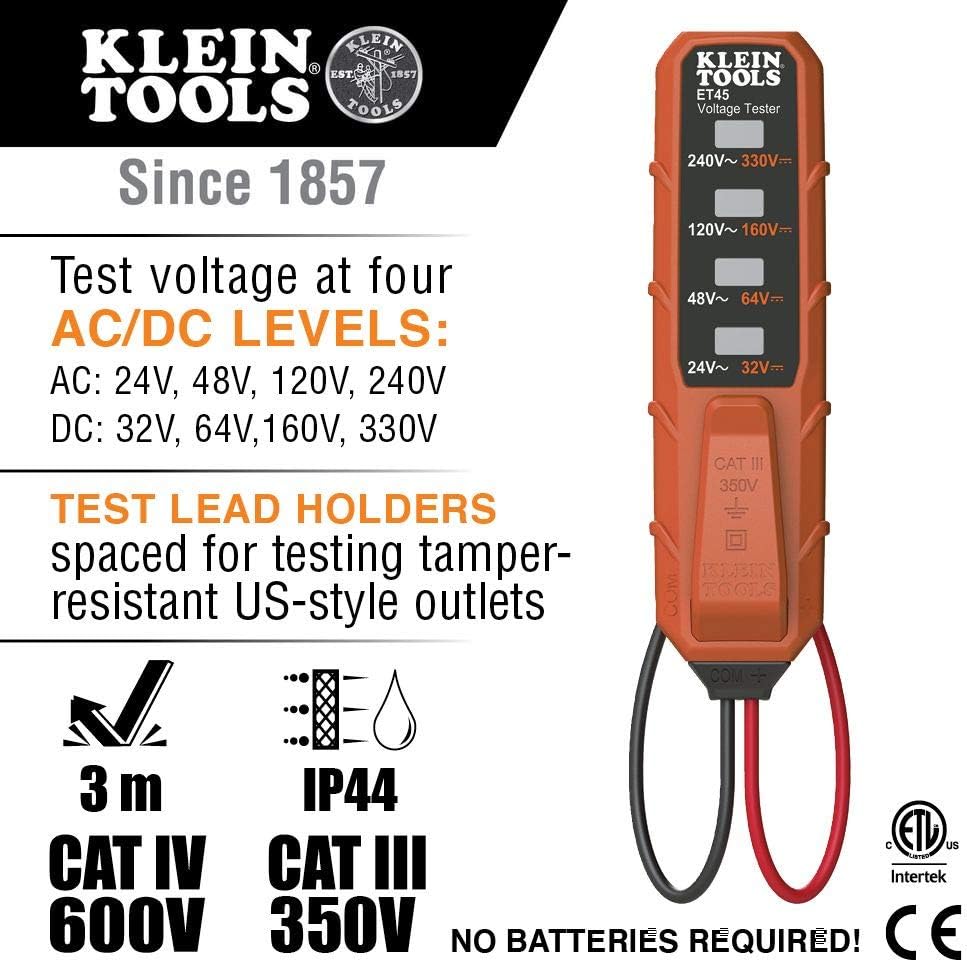 Non-Contact Voltage Tester Digital Multimeter Receptacle Tester with Carrying Case O50533