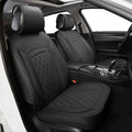 Black Leather Car Seat Covers with Backseat Storage D3166