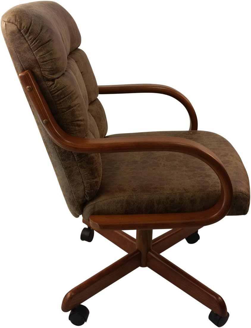 Rawhide Microsuede Swivel Tilt Caster Arm Chair V4816