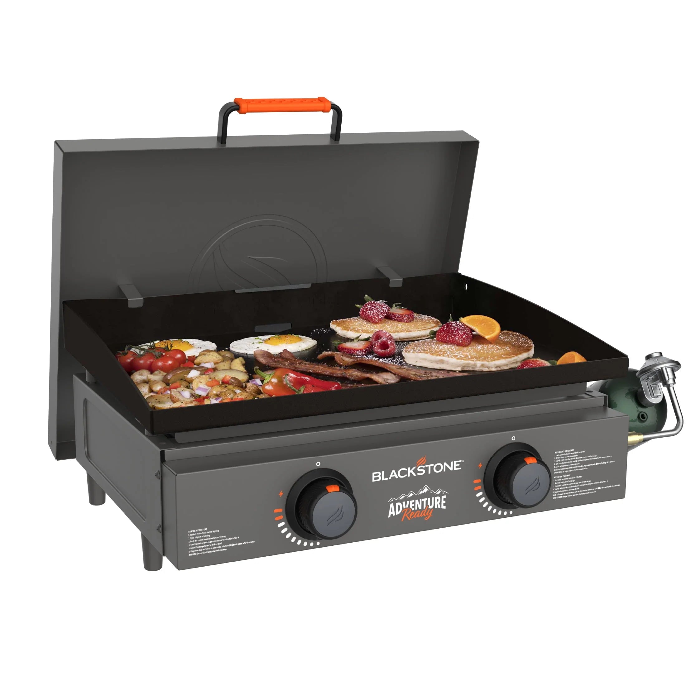 Black 2-Burner 22 Propane Griddle with Hard Cover P130