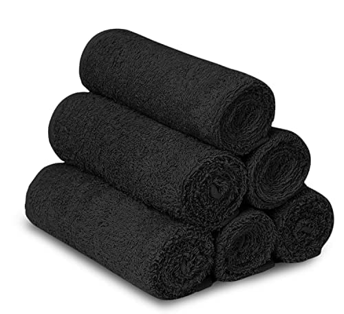 Black Pack of 24 Cotton Towels A3706