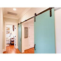 Sliding Barn Door Hardware Kit for Double Doors Black Surface 60 2 Doors Track Q808435