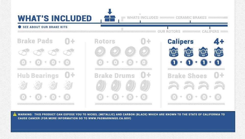 Red Powder Coated Caliper Assembly Set Kit Y6481