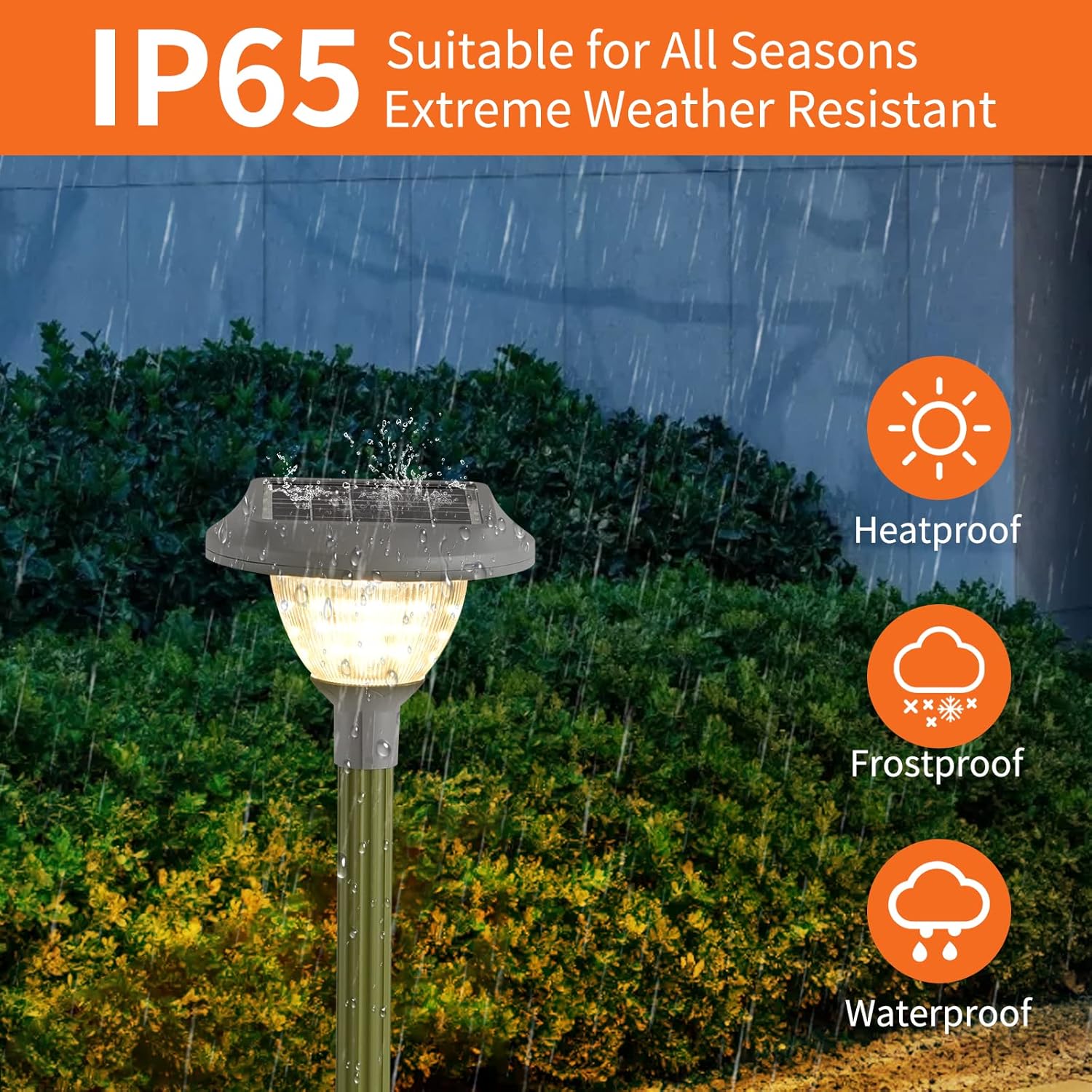 2 Packs Warm White LED Solar Lawn Lights U576