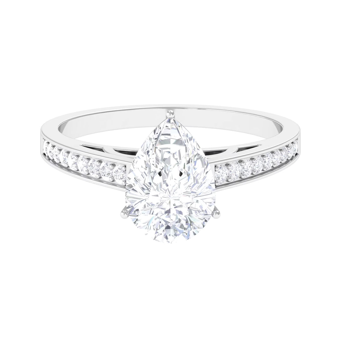 2.75 CT Pear Cut Moissanite Solitaire Engagement Ring, 925 Sterling Silver M484370