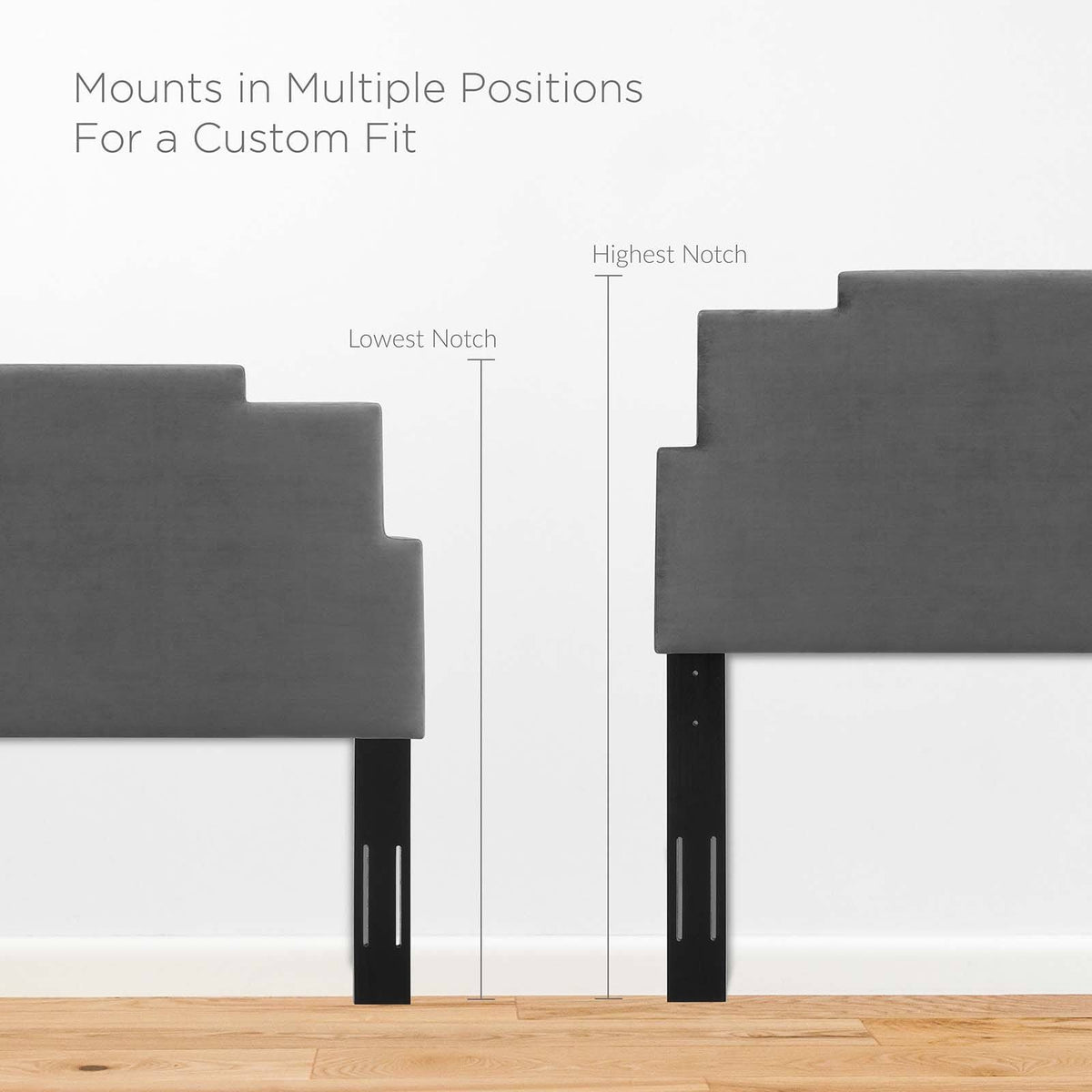 Charcoal Performance Velvet Headboard King California King R372