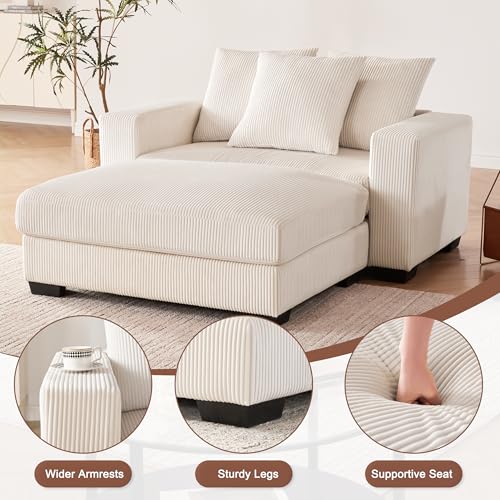 Grey Oversized Chaise Lounge with Ottoman F913204