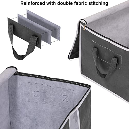 3 Pack Grey Stackable Clothes Storage Bag with Zippers N9178
