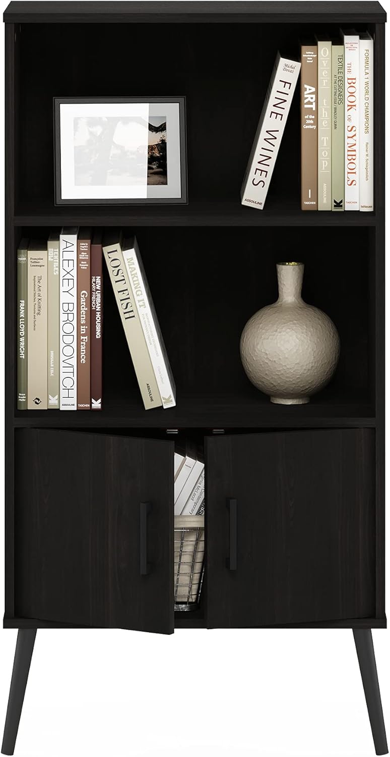 Espresso Accent Cabinet with Wood Legs V214