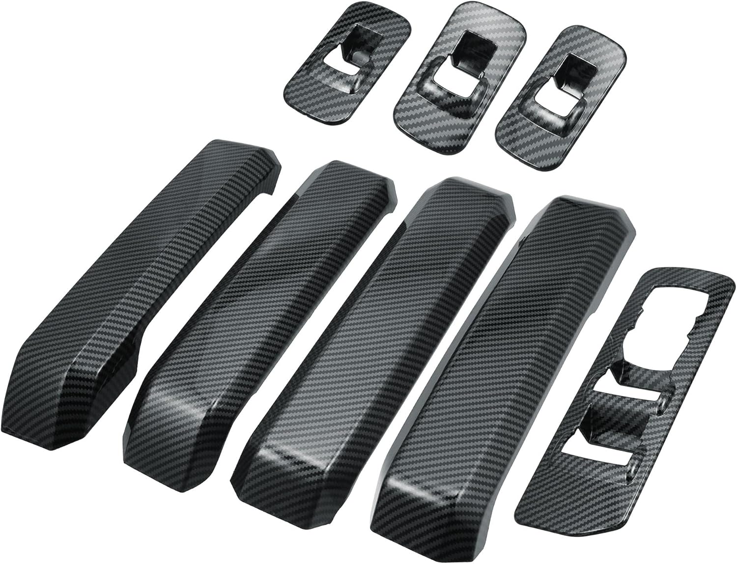 ABS Carbon Fiber Pattern Window Lift Trim Switch Panel Cover Black Pack of 2 I4145