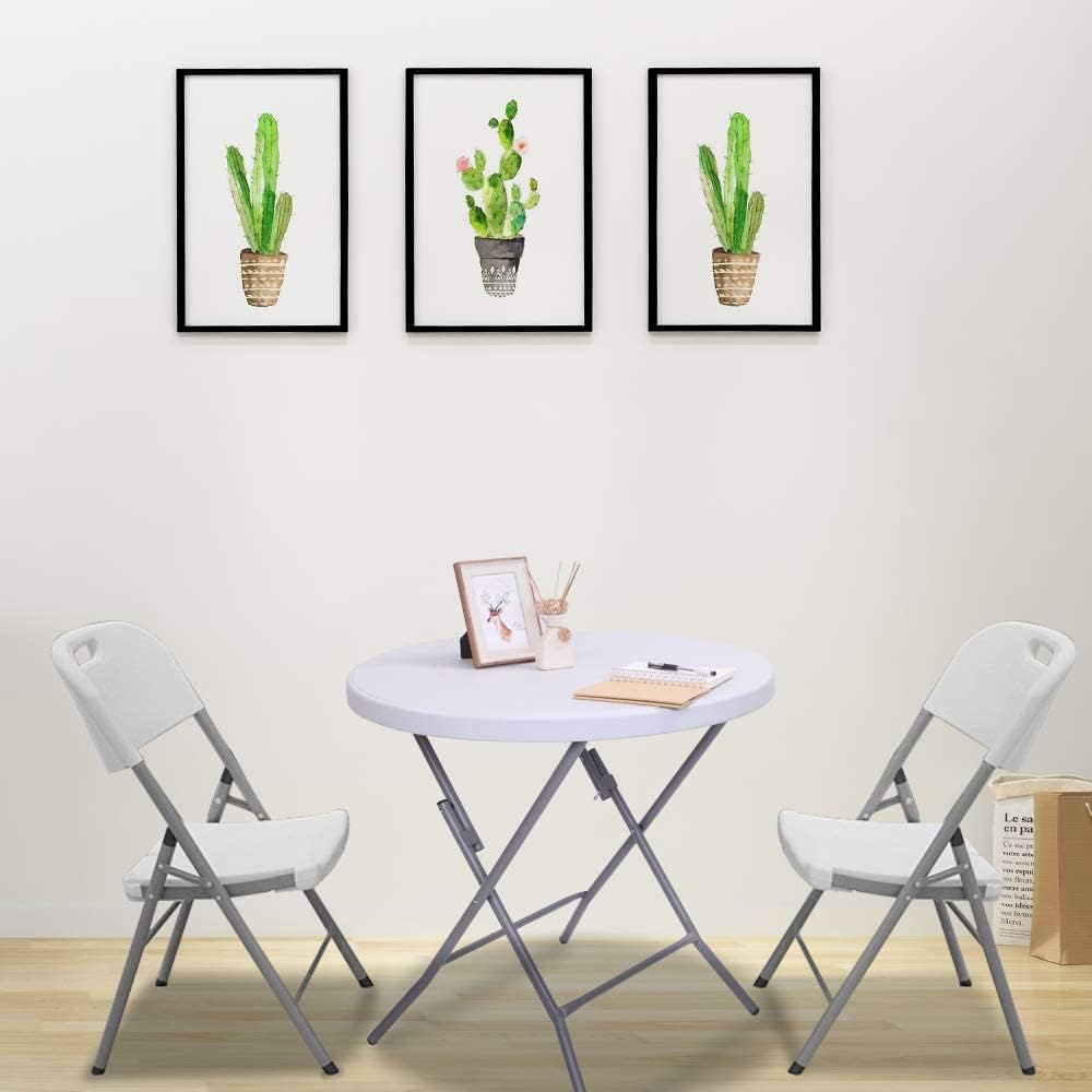 White Granite 32 Round Folding Plastic Table D309141