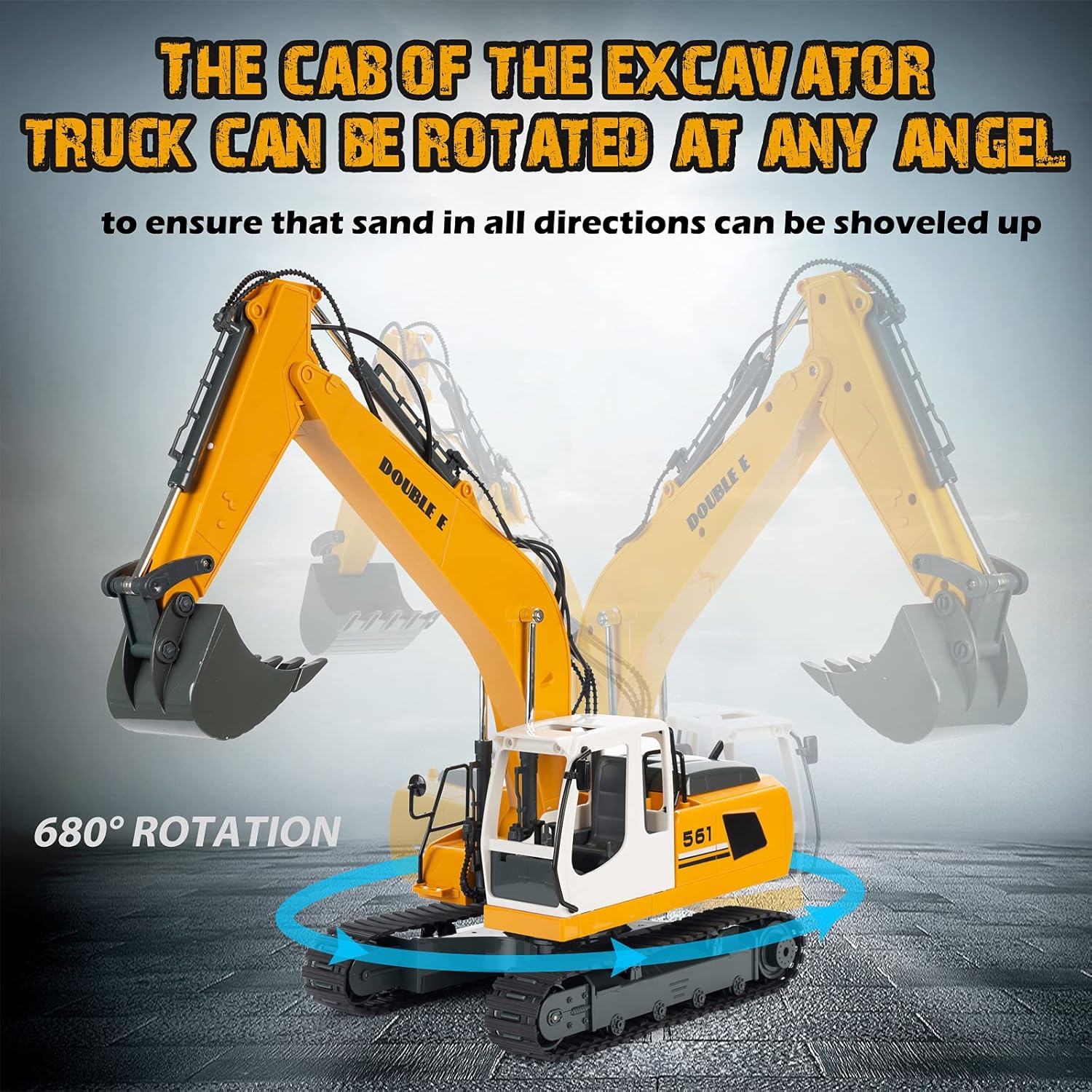 17 Channel RC Excavator Toy with Working Lights Pack of 2 V82875