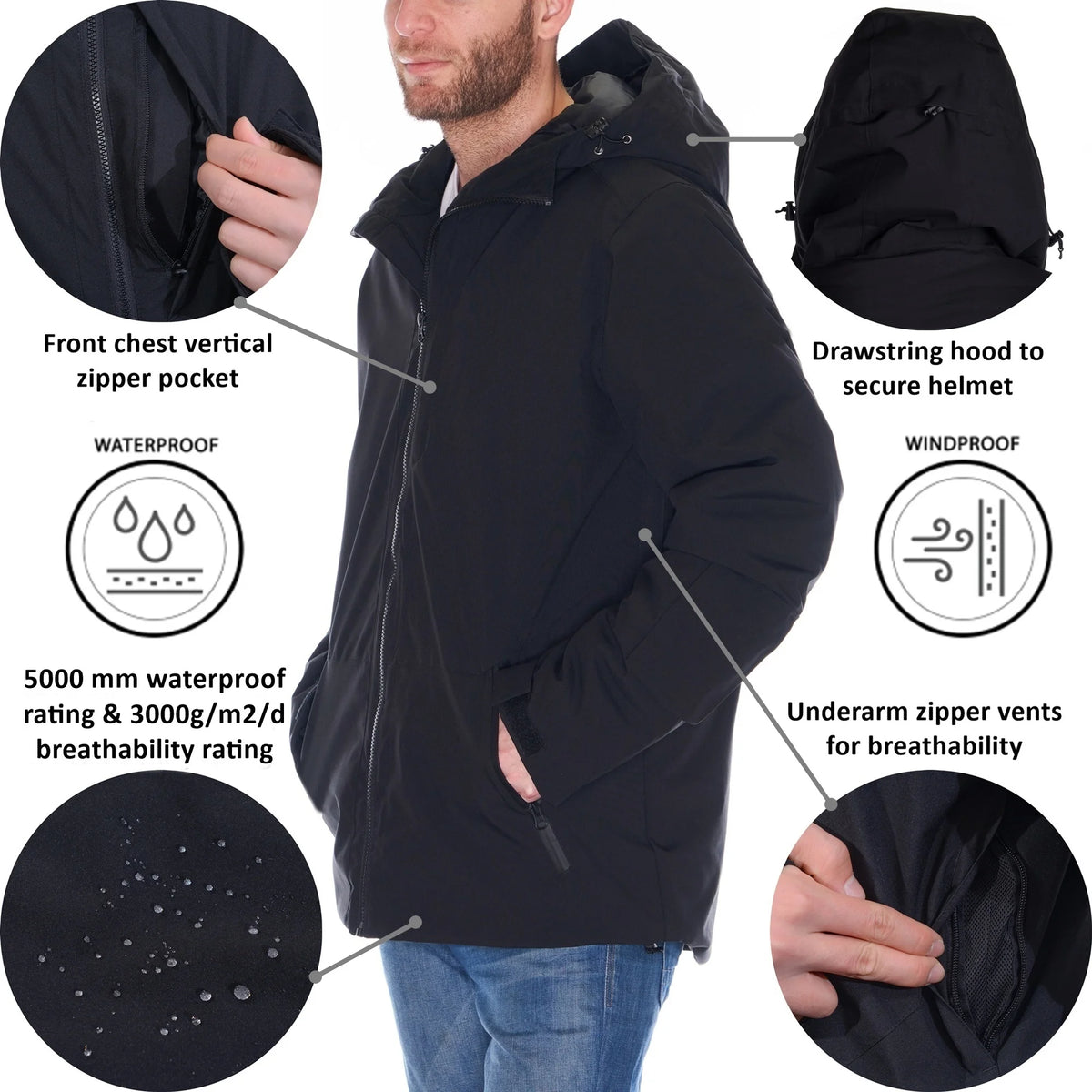 Waterproof Ski Jacket Snowboarding Winter Snow Coat F397370