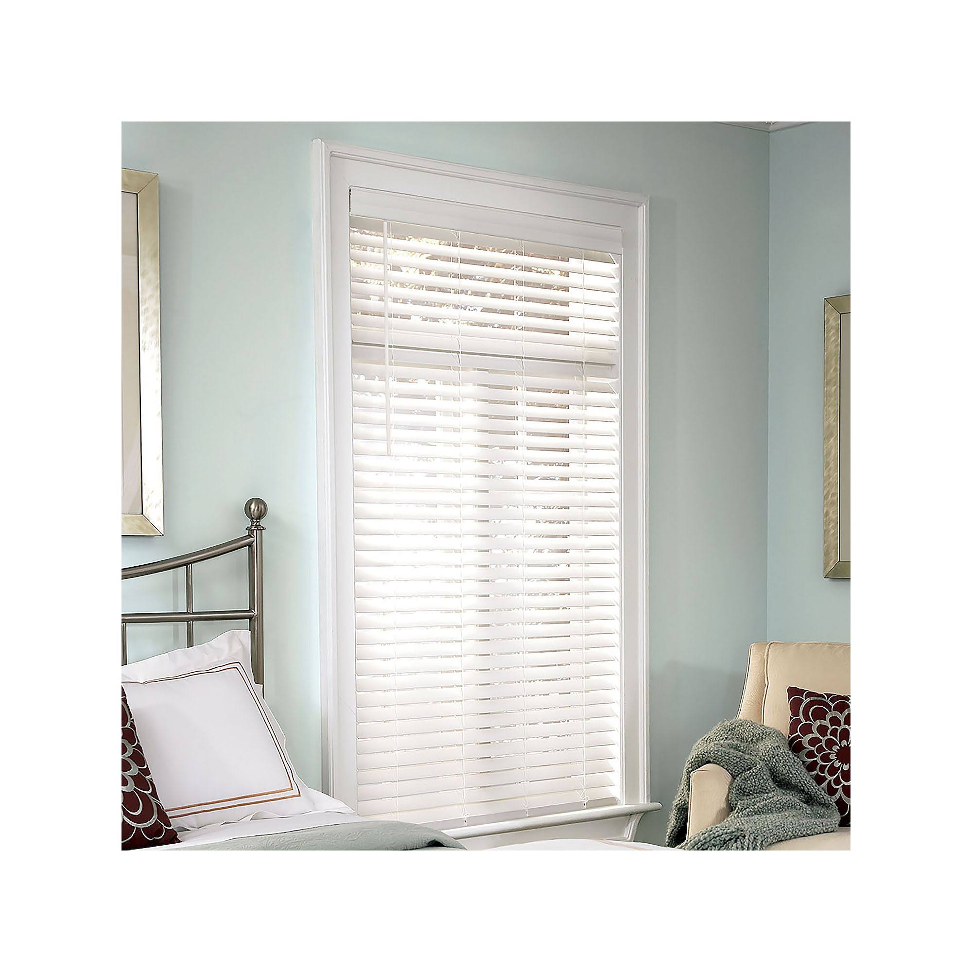 White 29.25X48 Faux Wood Cordless Blind A85921