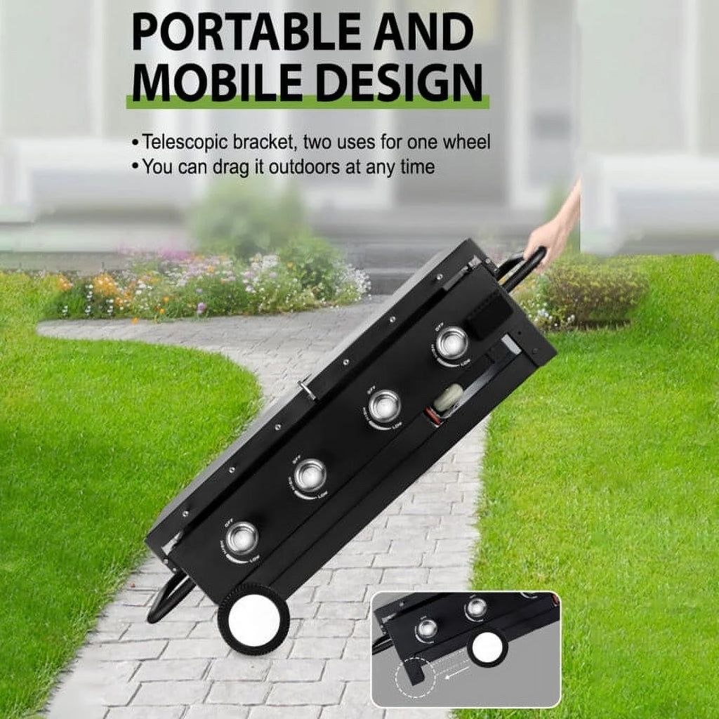 4 Burner Foldable Outdoor Propane Gas Grill I32185