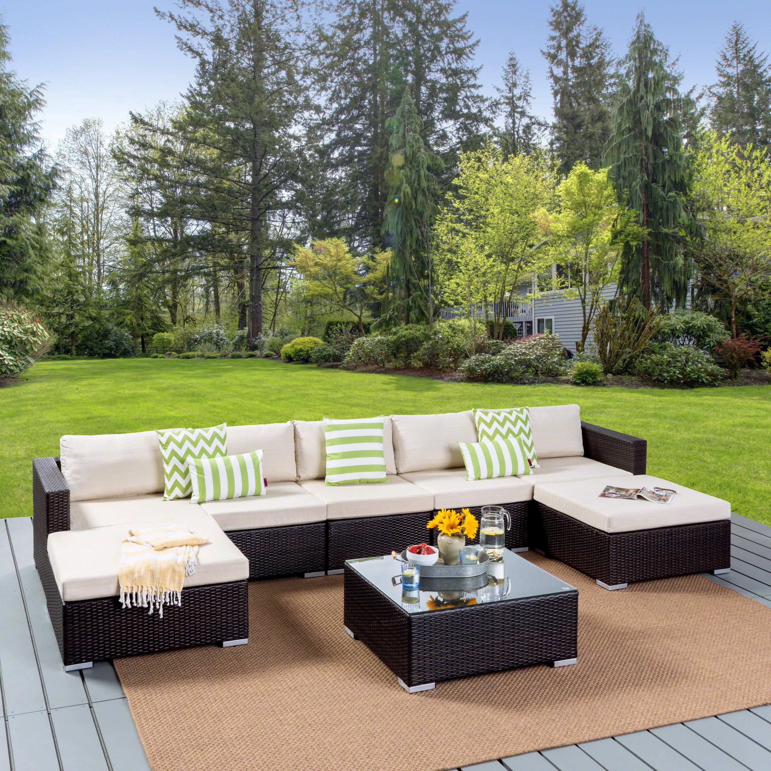 5 Seater Wicker Sectional Sofa Set G5536