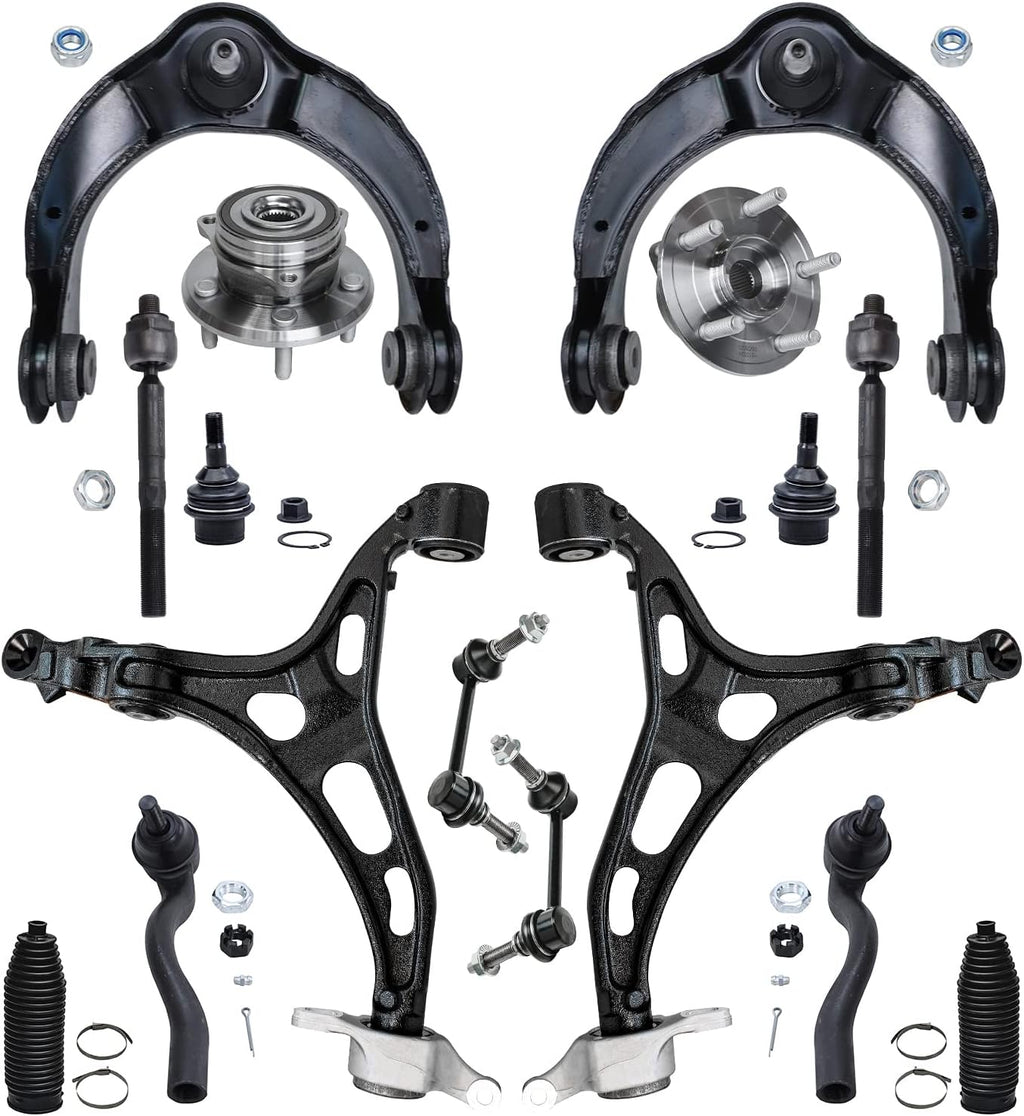 16pc Front End Suspension Kit with 2 Wheel Bearing Hubs 4 Control Arms 4 Tie Rods 2 Sway Bars 2 Ball Joints 2 Boots W8722