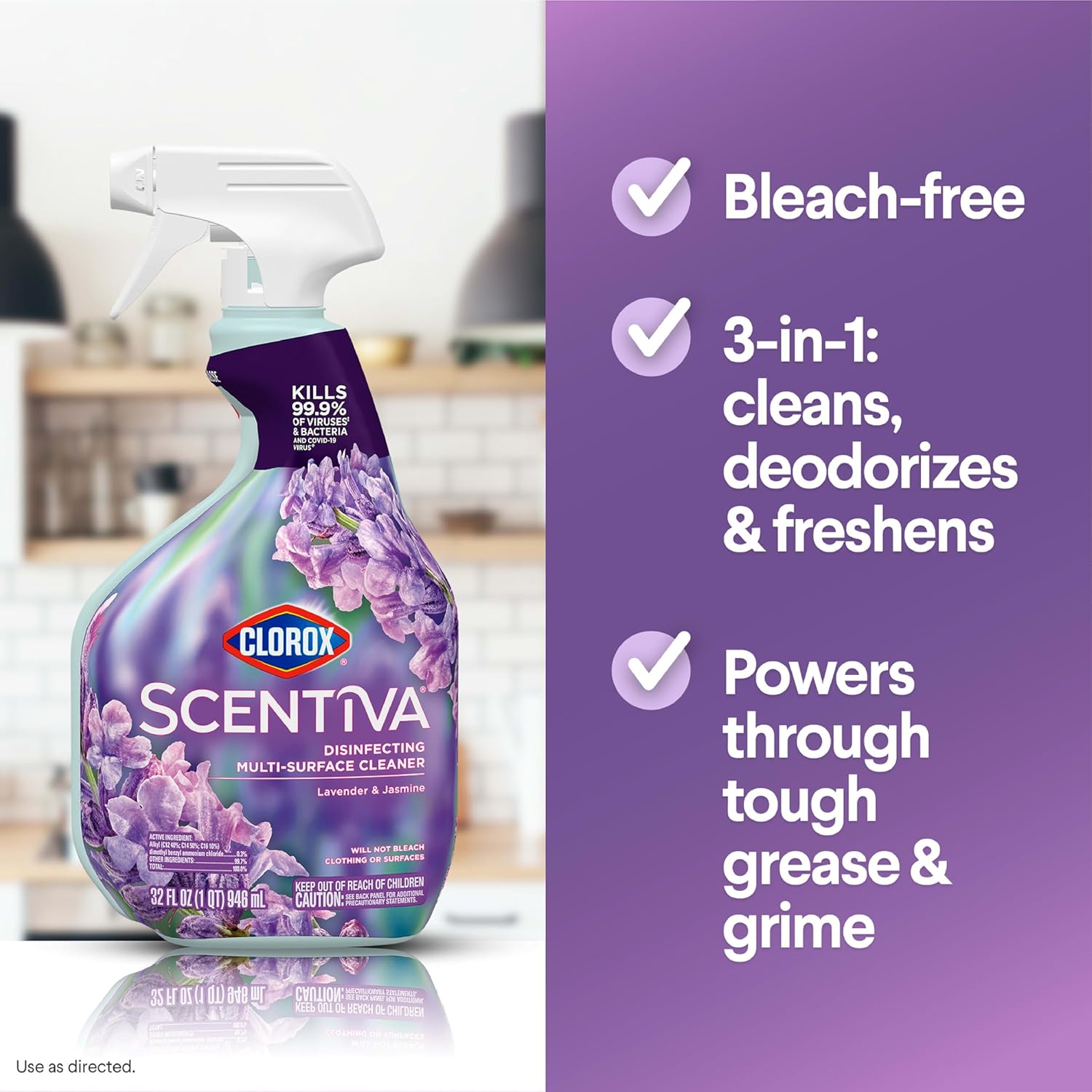 Lavender and Jasmine Disinfecting Multi-Surface Cleaner, 32 Fl Oz S5771