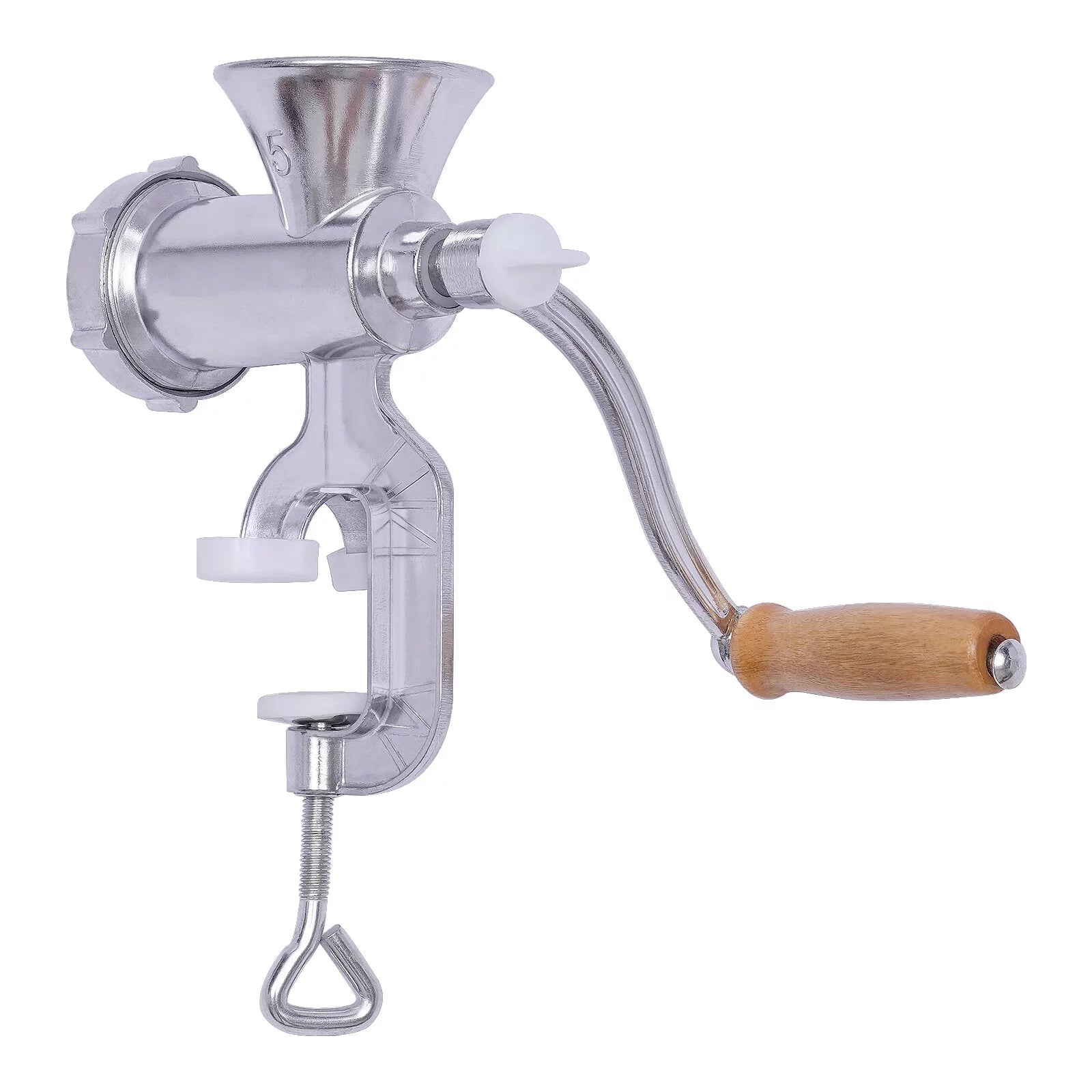 Manual Meat Grinder Aluminum Alloy Food Mincer Sausage Filler Hand Crank Meat Mincer Mixer with Tabletop Clamp V8655