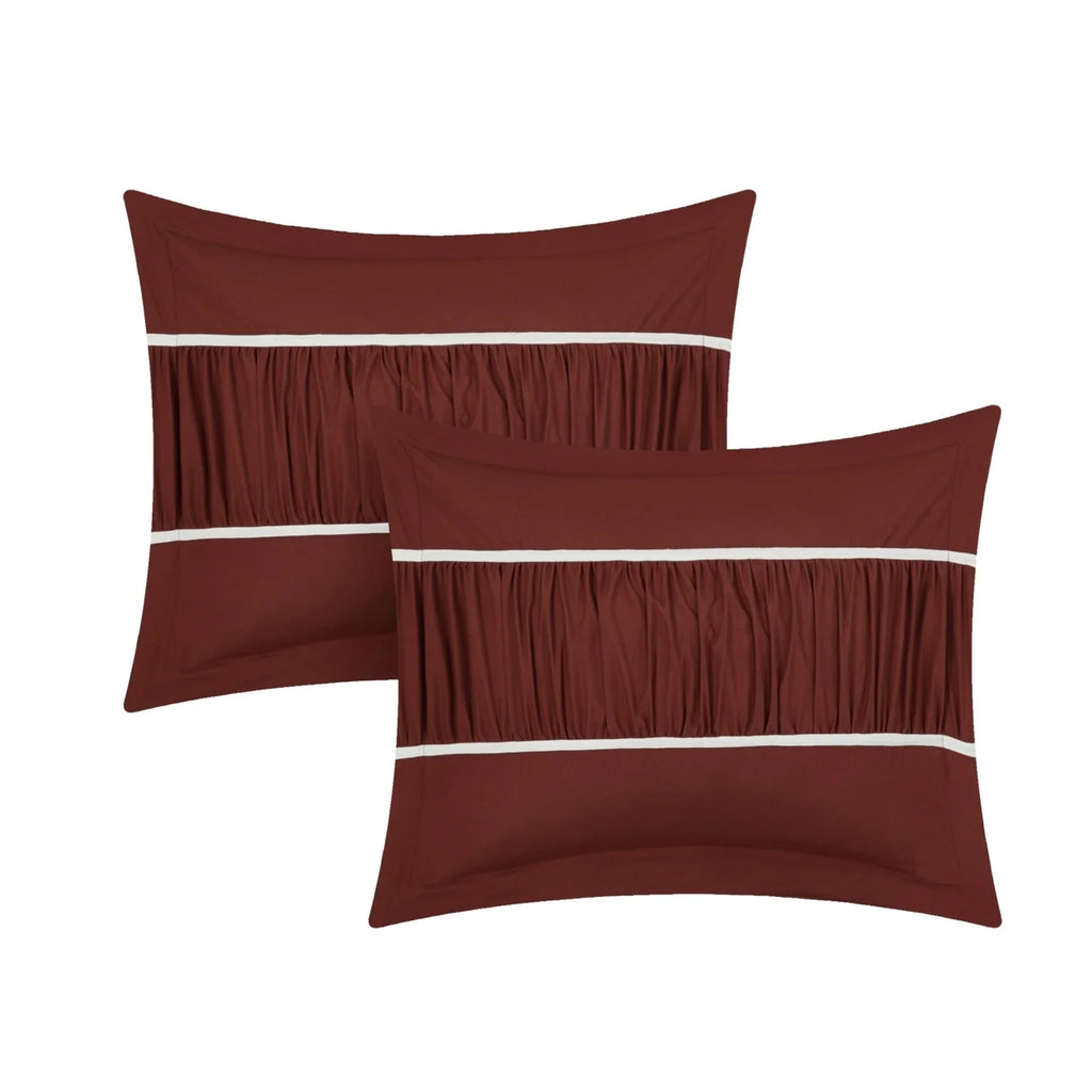 10 Piece Pleated and Ruffled Comforter and Sheet Set S9121