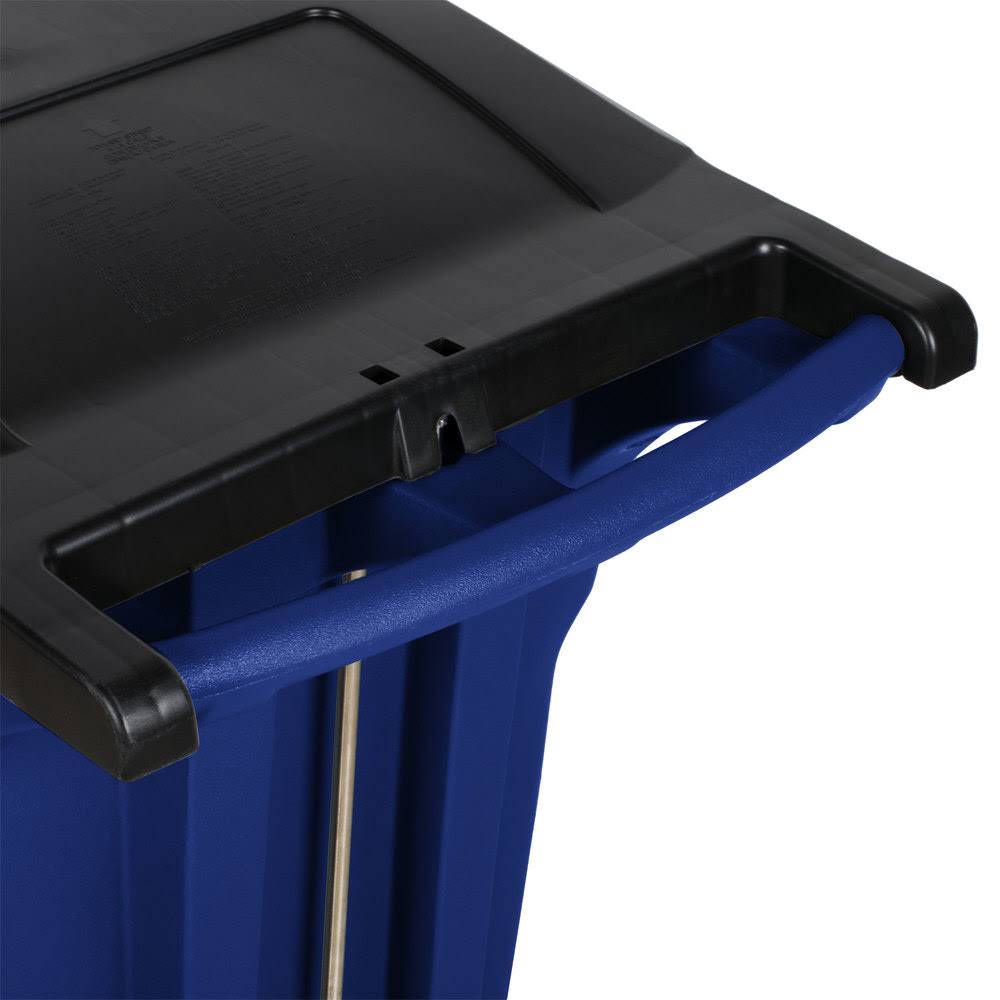 Blue Rectangular Rollout Trash Can J48434