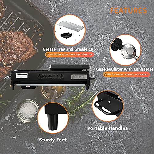 4-Burner Portable Propane Gas Grill and Griddle Combo, Black V77302