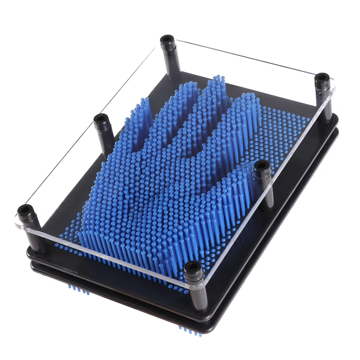 3D Pin Art Toy Plastic Square Handprint Dark Blue G750