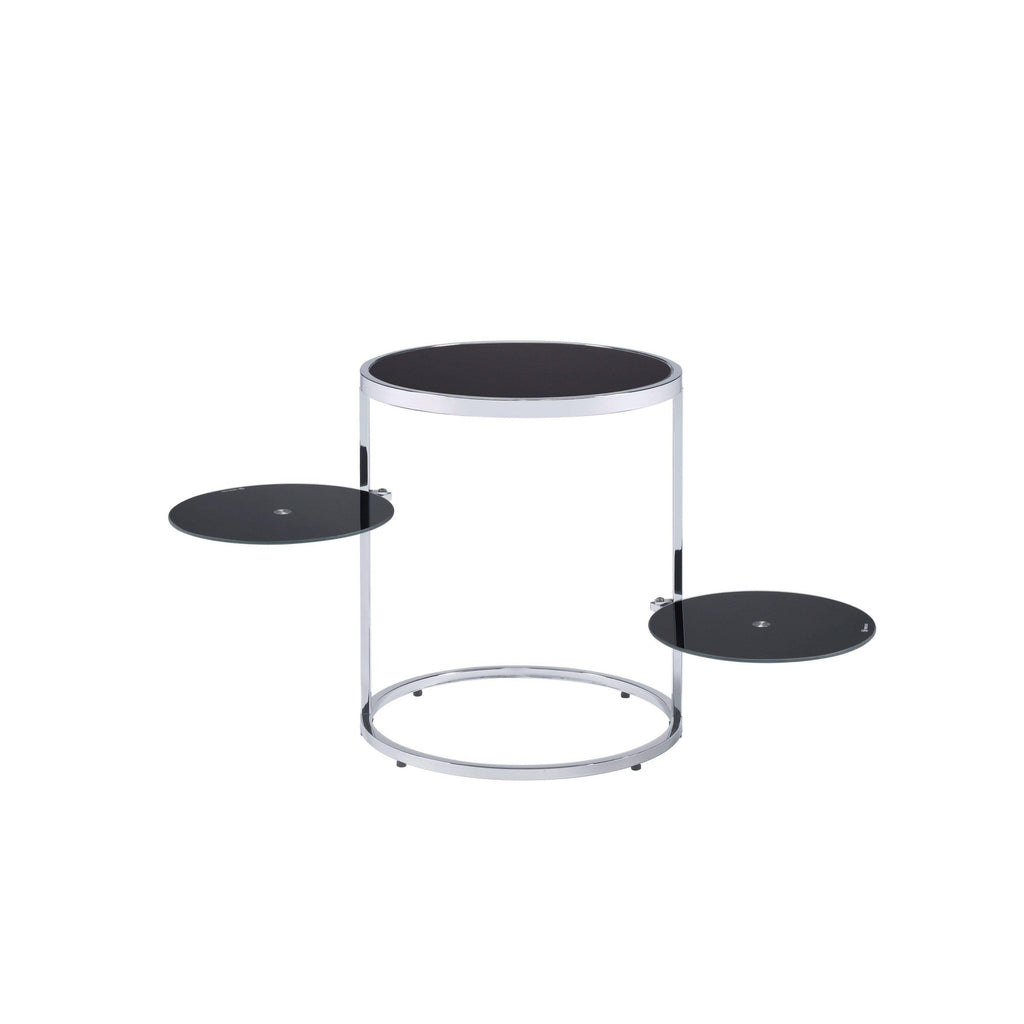 Black & Chrome Finish Side Table I8874