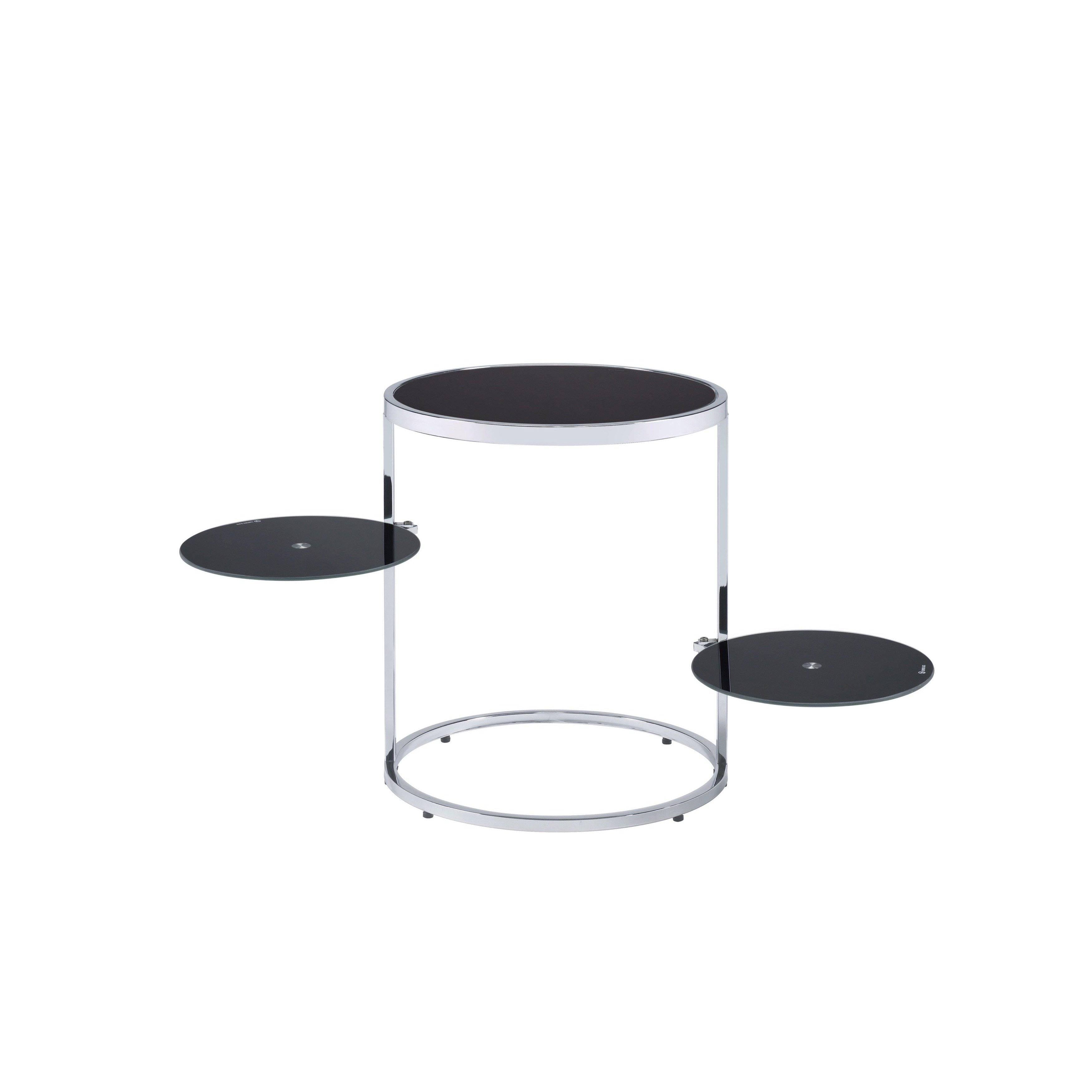 Black & Chrome Finish Side Table I8874