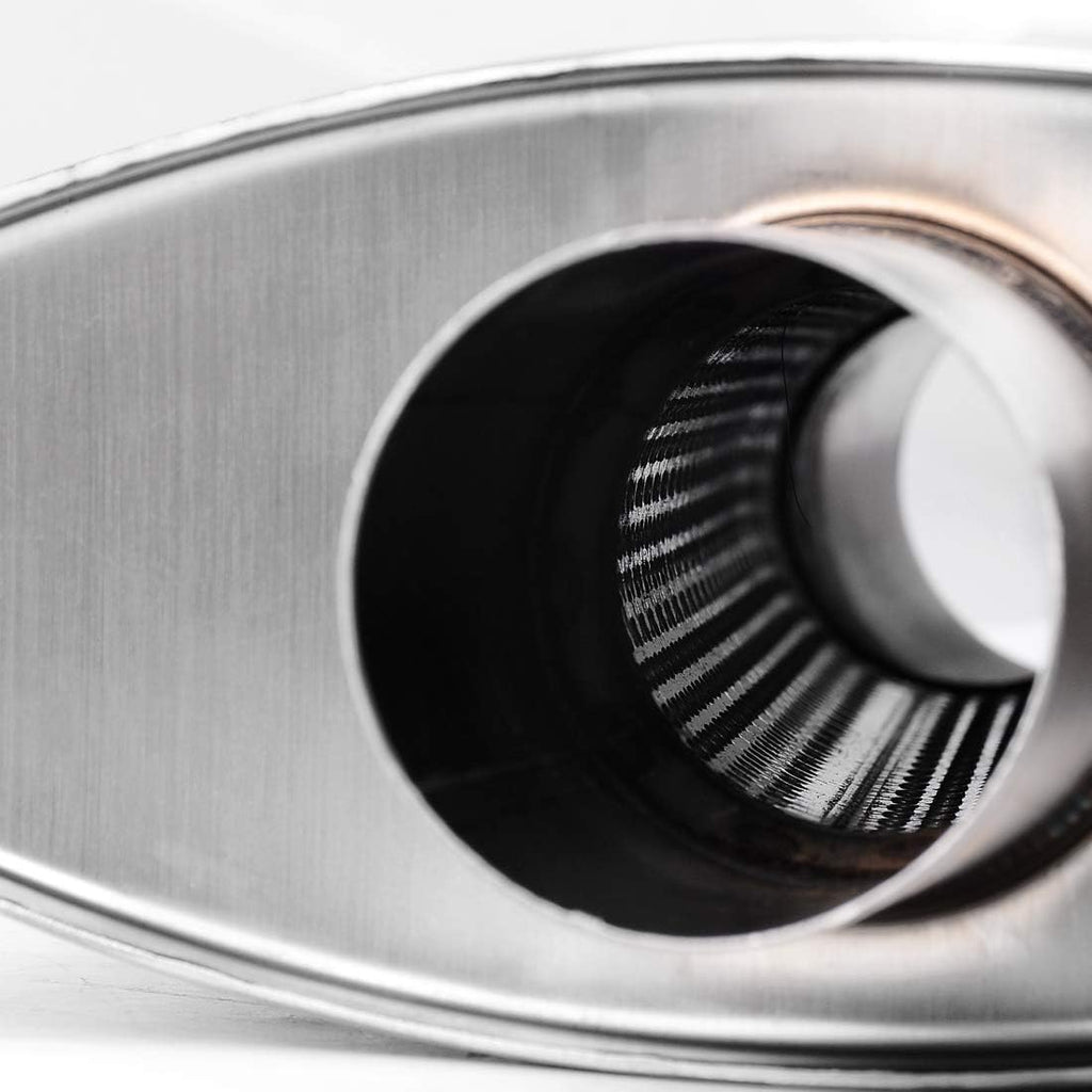 2.5" Inlet/Outlet Stainless Steel Welded Oval Muffler, 19" Overall Length, Pack of 2 H96976