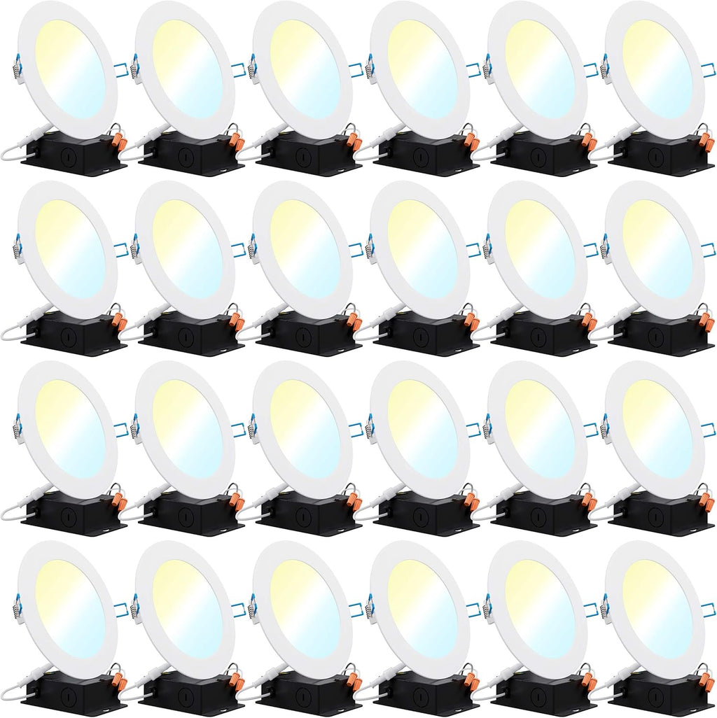 24 Pack 4 Inch Ultra Thin LED Recessed Ceiling Lights, 5000K Daylight, Dimmable 10W, 650 LM X977