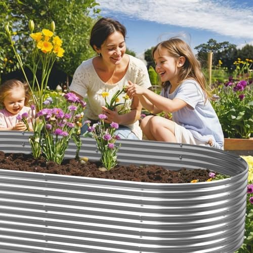 2 Pack 6x3FT Tall Galvanized Raised Garden Bed T27219