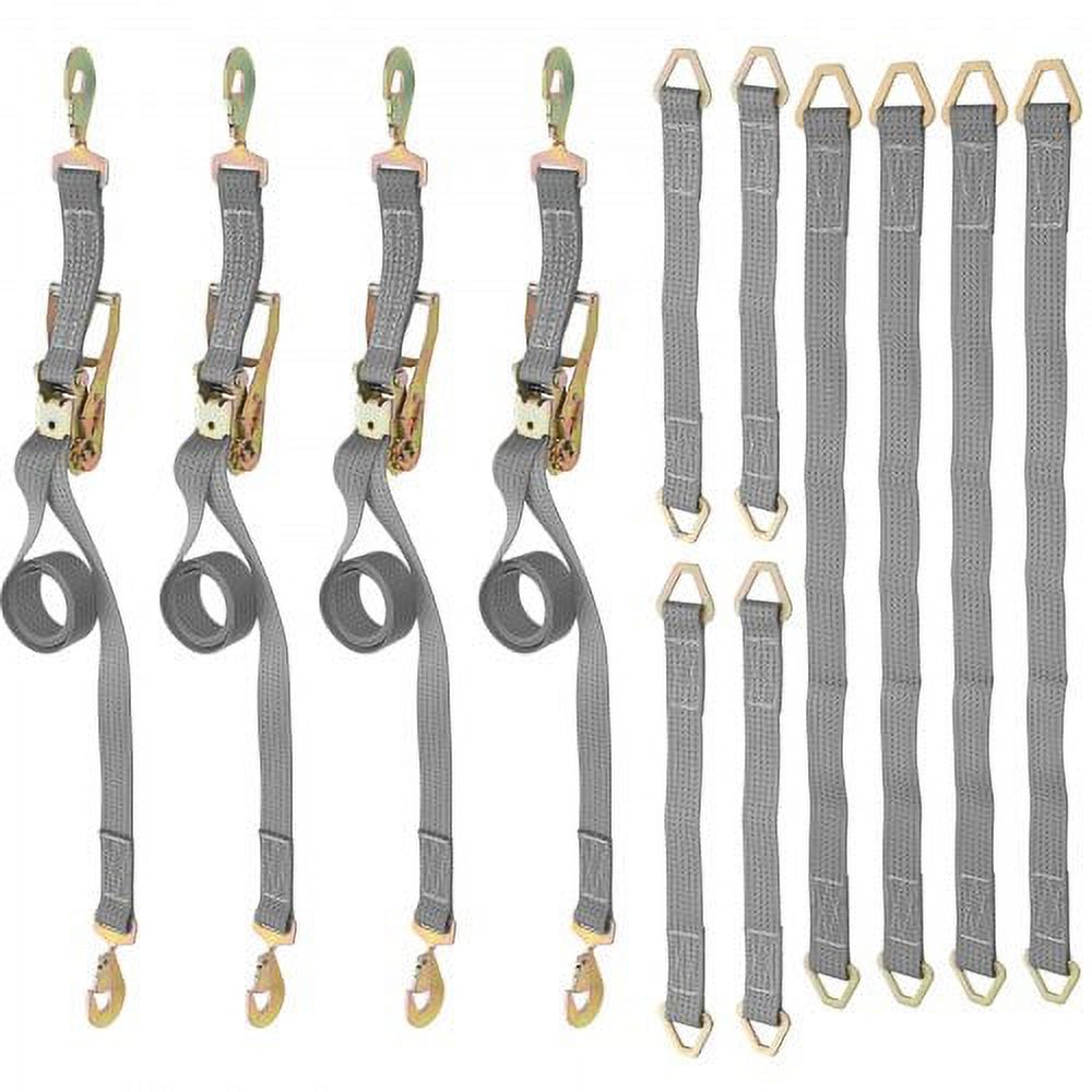 Heavy Duty Ratchet Straps with Snap Hooks, 4000 lbs Working Load B595421