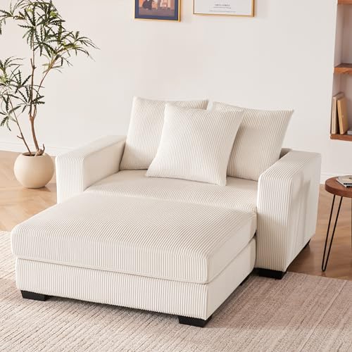Grey Oversized Chaise Lounge with Ottoman F913204