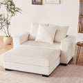 Grey Oversized Chaise Lounge with Ottoman F913204