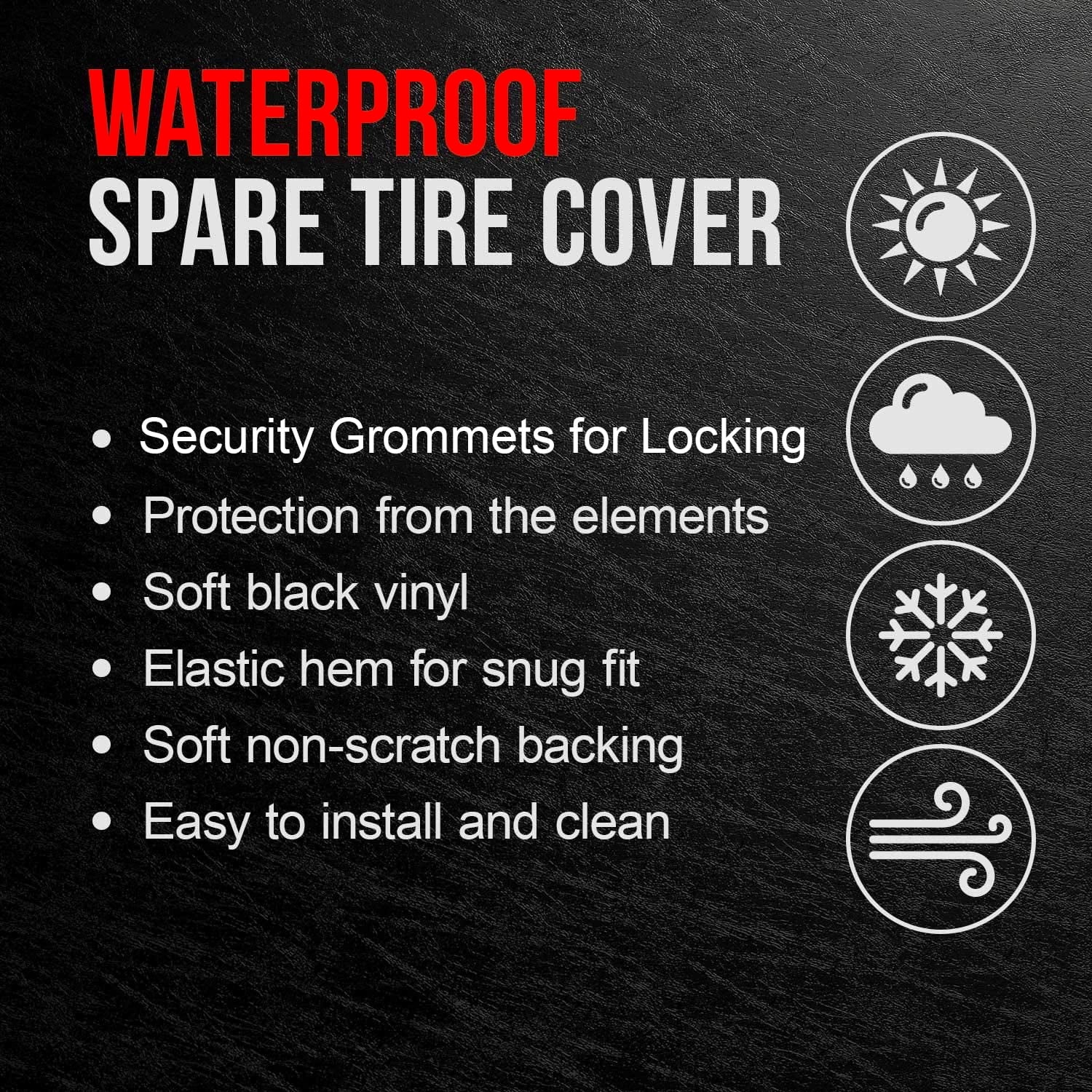 Black 28 Inch Tire Covers L1699