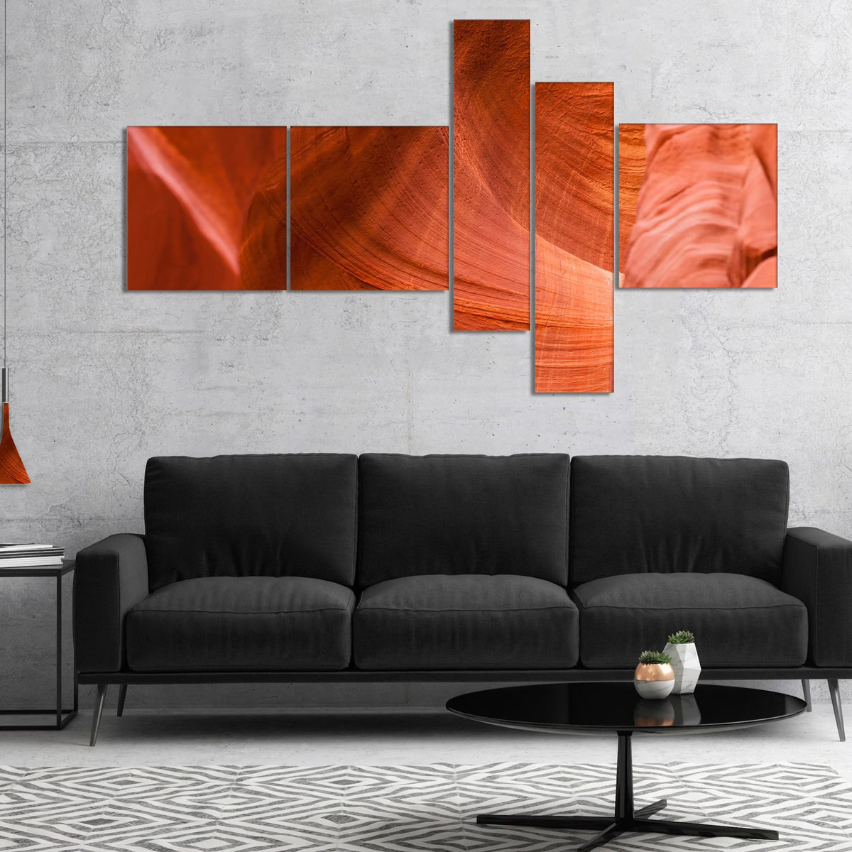 Landscape Photo Canvas Art Print 60 in. wide x 32 in. high - 5 panels P52693
